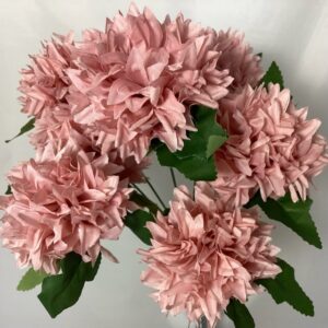 Artificial Chrysanthemum Bush Dusky Pink