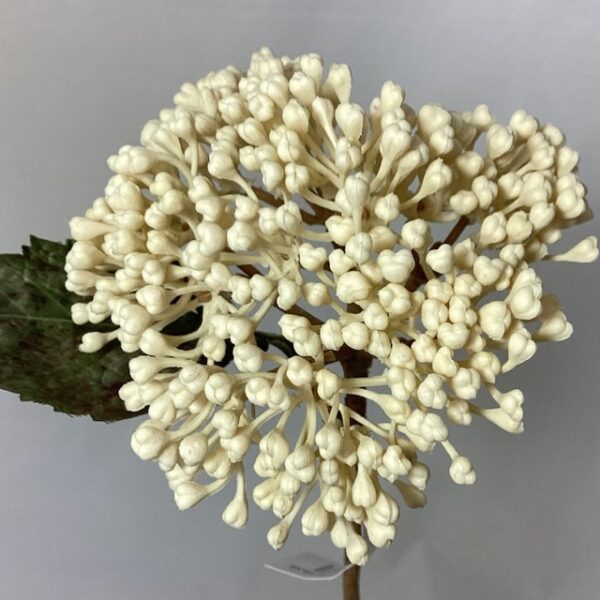 Ivory Cream Artificial Amore Dry Look Plastic Hydrangea Berry Cluster