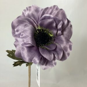 Lilac Purple Artificial Dry Look Amore Single Anemone Stem