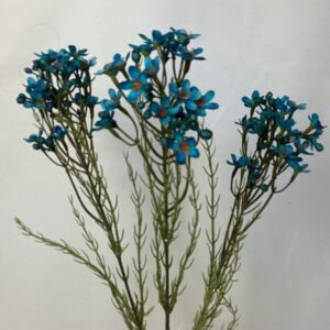 Teal Artificial Dry Look Amore Wax Flower Spray