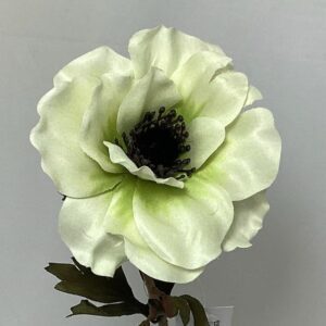 Cream Ivory Artificial Dry Look Amore Single Anemone Stem