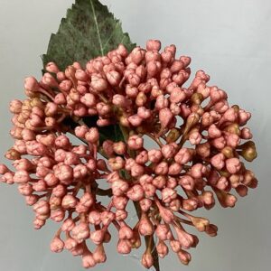 Pink Artificial Amore Dry Look Plastic Hydrangea Berry Cluster