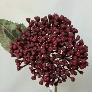 Burgundy Plastic Artificial Berry Hydrangea Cluster