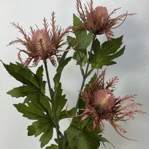 Artificial Dry Look Amore Wild Sea Holly Spray x 3 Heads Pink