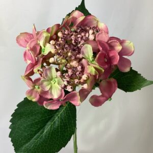 Vintage Pink Artificial BUDDING Hydrangea Flower Spray