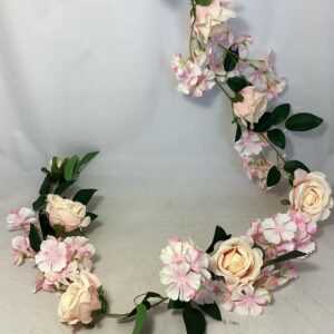Artificial 182cm Rose/Hydrangea Garland Light Pink