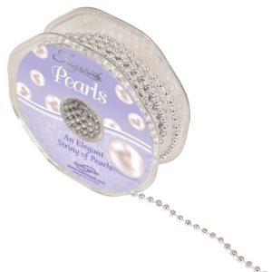 4mm Eleganza String of Pearls 10m Metallic Silver