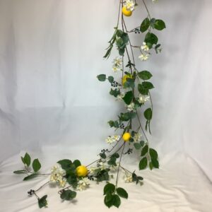 Artificial Blossom and Lemon Fruit GARLAND 1.7m Green/Yellow