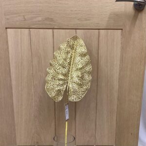 Artificial Large Single Glitter Elephant Leaf Spray Gold