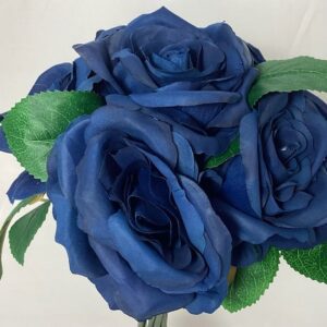 Artificial Large Tea Rose (Bundle 6) Navy Blue