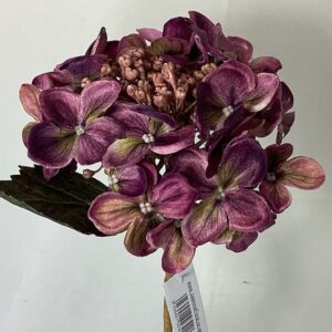 Lilac/Purple Artificial Amore Dry Look Budding Hydrangea Flower Spray