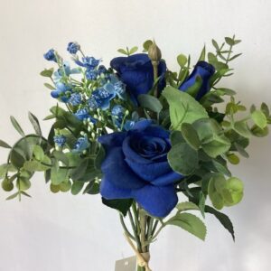 Artificial Rose/Gyp/Eucalyptus Bush Dark Blue