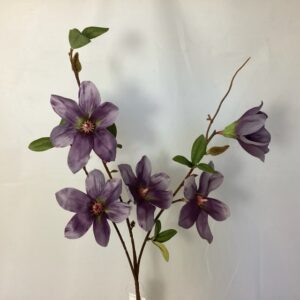 Lilac Purple Artificial Dry Look Amore Magnolia Spray x 5 Heads