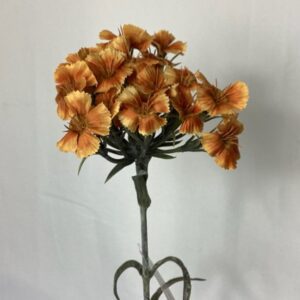 Orange Artificial Dry Look Amore Dianthus Spray
