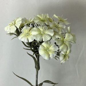 Cream Ivory Artificial Dry Look Amore Dianthus Spray
