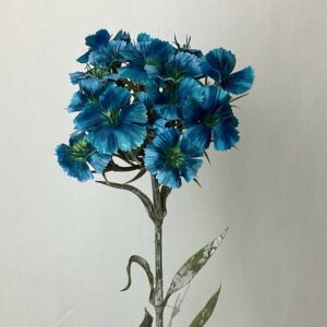 Teal Artificial Dry Look Amore Dianthus Spray