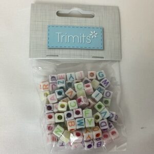 6mm Alphabet Beads with Holes (Pack 100) Assorted
