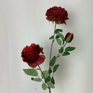 Artificial  Triple Ranunculus Spray Red/Burgundy