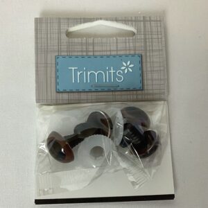 15mm Safety Teddy Eyes (Pack 4) Brown