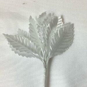 Artificial Satin Rose Leaves (Bunch12) Ivory