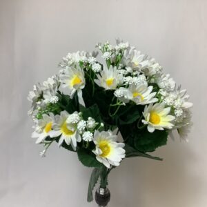 Artificial Mixed Daisy / Gypsophila Bush White
