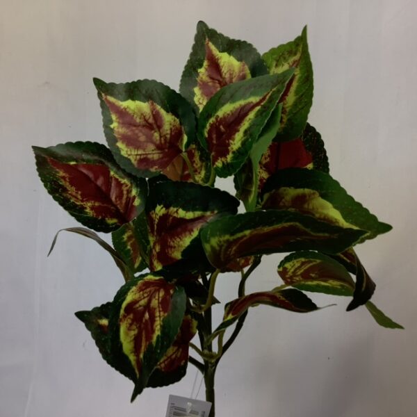 Artificial Coleus Leaf Small Bush Green/Red