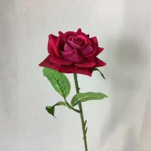 Artificial  Single Diamond Velvet Rose Beauty Amarant