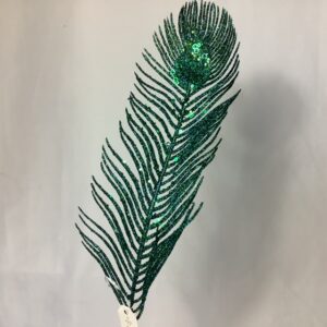 Single Glitter Peacock Leaf Turquoise
