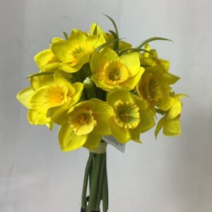 Yellow Artificial Spring Daffodil and Grass Bundle
