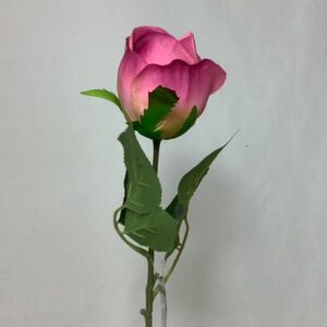 Artificial Tiana Single RoseBud Cerise Pink