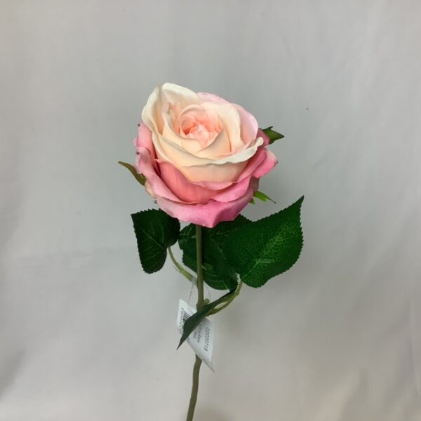 Artificial Tiana Single Open Rose Pink