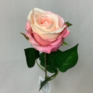 Artificial Tiana Single Open Rose Pink