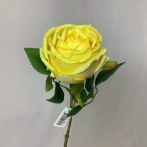 Artificial Single Open Globe Rose Yellow