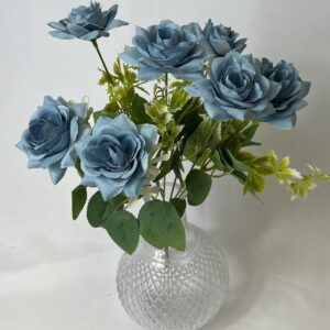 Blue Artificial Diamond Rose Bush