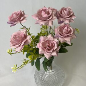 Artificial Diamond Rose Bush Vintage Pink