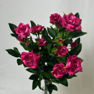 Artificial Cerise Pink Diamond Rose Bush