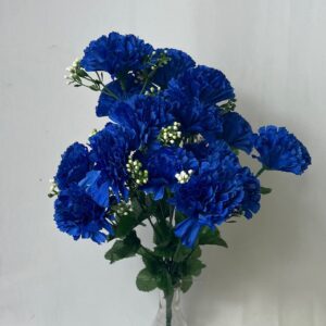 Royal Blue Artificial Carnation Bush