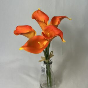 Artificial Calla Lily REAL TOUCH (Bunch 5) Orange