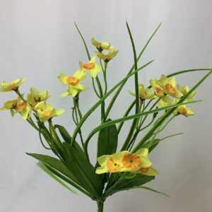 Artificial Narcissus/Grass Bush Yellow/Orange
