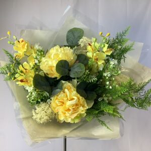 Yellow Artificial Mothers Day Gift Bouquet Arrangement Home Decor