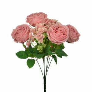 Artificial Cabbage Rose/Hydrangea Bush Pink