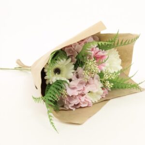 Artificial  Gerbera Hydrangea Gift Bouquet/Arrangement Pink /Ivory