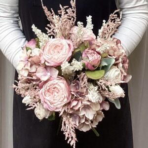 Pink and Ivory Brides Artificial Hand Tied Bouquet