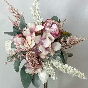 Pink and Ivory Bridesmaid Artificial Hand Tied Bouquet