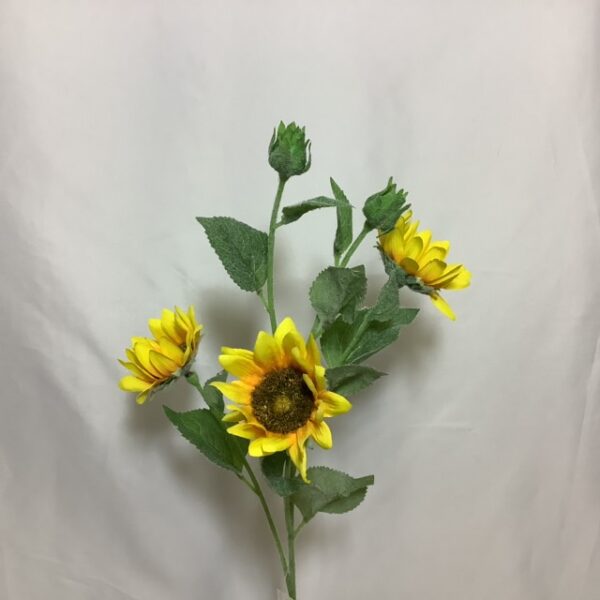 Artificial  Triple Sunflower Spray Yellow