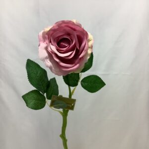 Artificial Single Open Rose Pink