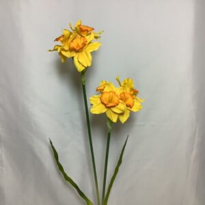 Artificial Yellow Ruffles Daffodil Spray