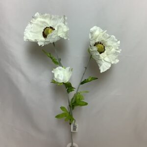 Artificial Country Poppy Spray Ivory