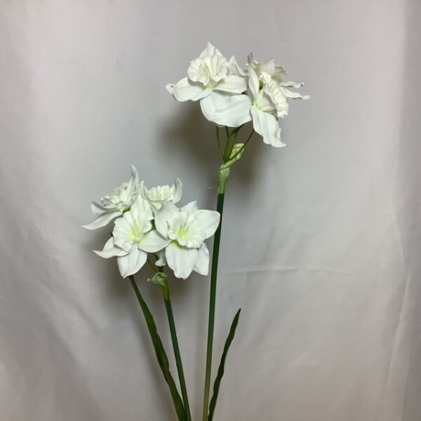 White Artificial Ruffles Daffodil Spray