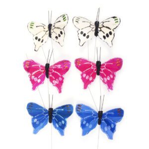 Assorted Feather Butterflies (Pack 6)